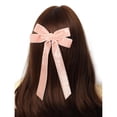 thumbnail image 6 of Ksopiavobs Velvet Hair Ribbon Bows Clip for Women Girls Vintage Bow Hair Clips,Ribbons Bow Hairpin Girls Clips Ponytail Hair Styling Accessories for Girls,Black Pink White Burgundy 4 Pcs, 6 of 6