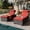 Red, variant on EastVita Elegant Wicker Sun Lounger Outdoor Chaise Lounge Set of 2 Pieces with Adjustable Backrests For Sunbathing Blue
