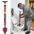 thumbnail image 2 of Guozer Toilet Unclogger 1PCS Efficient High Pressure Unblocker Manual Unclogger for Unclogging Floor Drain, Bathroom, Sink, Washbasin, Vegetable Basin, 2 of 9