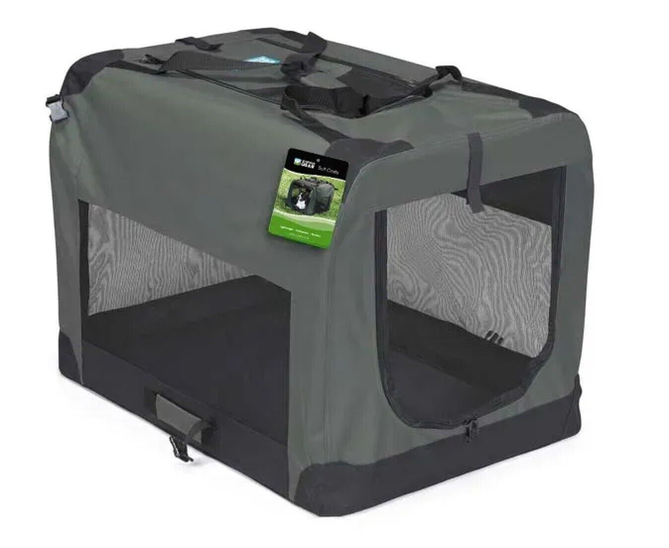 Dog Crate Soft Side Collapsible Charcoal Sturdy Light Weight Portable Travel (Large 40" x 27" x 27")