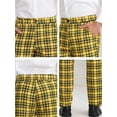 thumbnail image 6 of Unique Bargains Men's Plaid Slacks Regular Fit Flat Front Work Prom Checked Pants 38 Yellow, 6 of 6