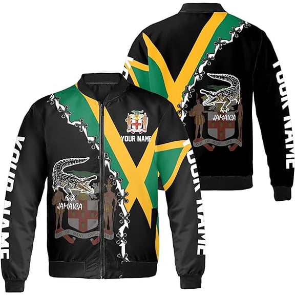 Lotusprinthandmade Personalized Jamaica All-over Print Bomber Jacket S-5XL Multicolor