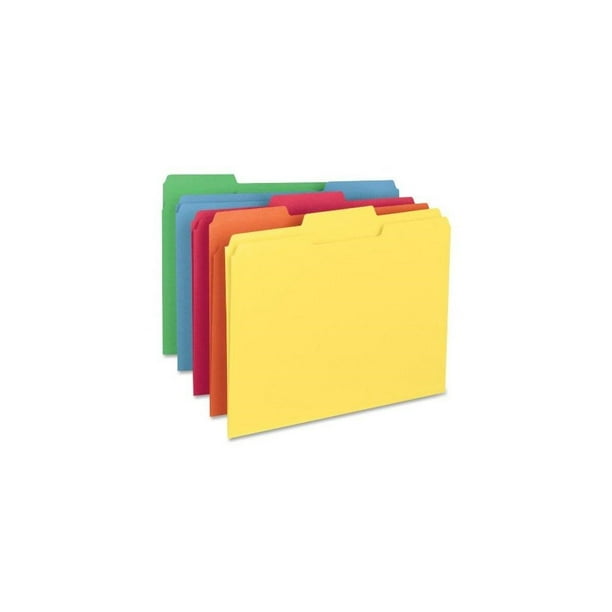 Smead File Folder, 1/3-Cut Tab, Letter Size, Assorted Colors, 100 per ...