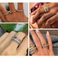 thumbnail image 4 of 14K Gold Plated Stackable Rings for Women Interlocked CZ Ring Set Sizes 6-10, 4 of 5