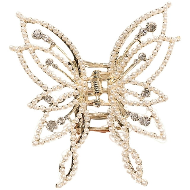 Pince à Mâchoires Papillon en Strass, Pince à Cheveux, Pince à Griffes, Outil de Coiffure pour Femmes