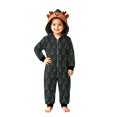 thumbnail image 2 of Family Matching Christmas Onesie Pajama, Hooded Full Zip Long Sleeve Jumpsuit, Allover Colorful Christmas Tree Print, Pajama for Women Men, 2 of 7
