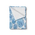thumbnail image 2 of Watercolor Soft Flannel Fleece Throw Blanket, Japanese Flower Circle Petal Pattern Spring Inspired Hand Drawn Eastern, Cozy Plush for Indoor and Outdoor Use, 50" x 60", Sky Blue, by Ambesonne, 2 of 6