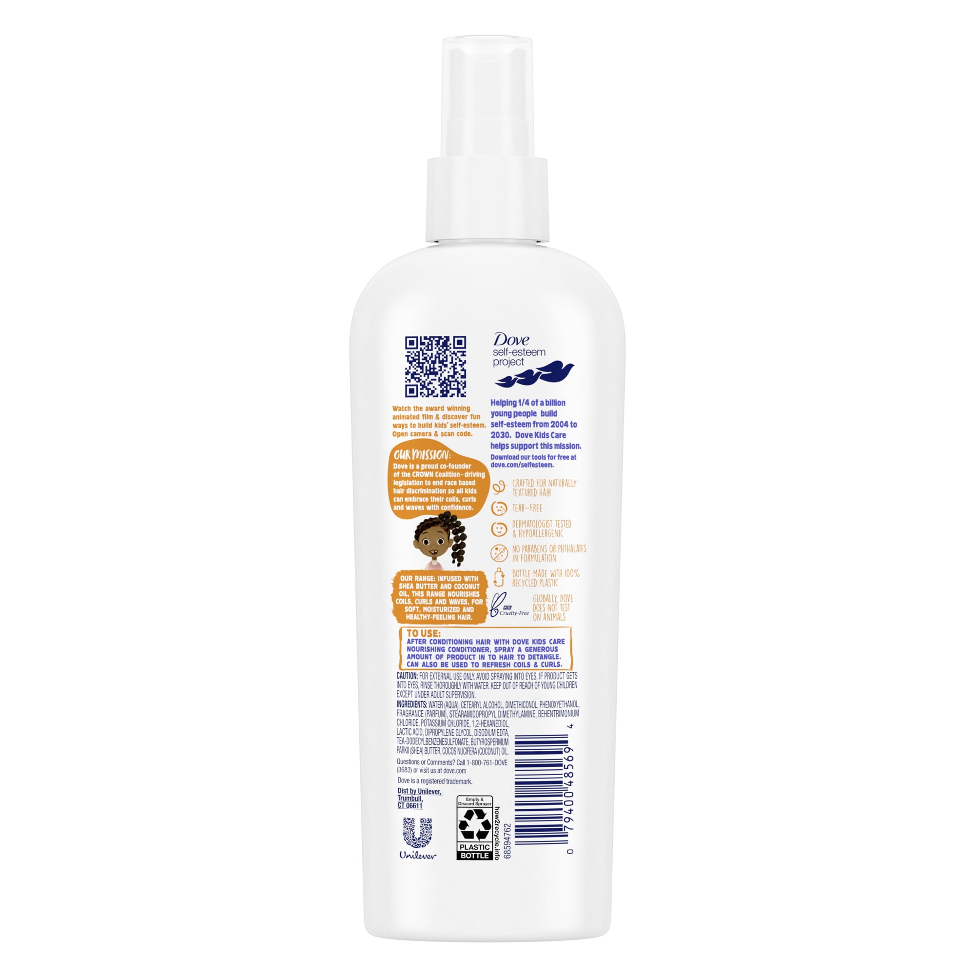 (6 pack) Dove 2-in-1 Detangler and Refresher Hairspray with Coconut and Shea Butter, 8 fl oz