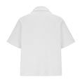 thumbnail image 4 of Mifsaly Mens Quarter Zip Shirts Ribbed Knit Short Sleeve Collar tops Casual Athletic Fit Lightweight Breathable Work Office Pullover Tees White,XXXL, 4 of 5