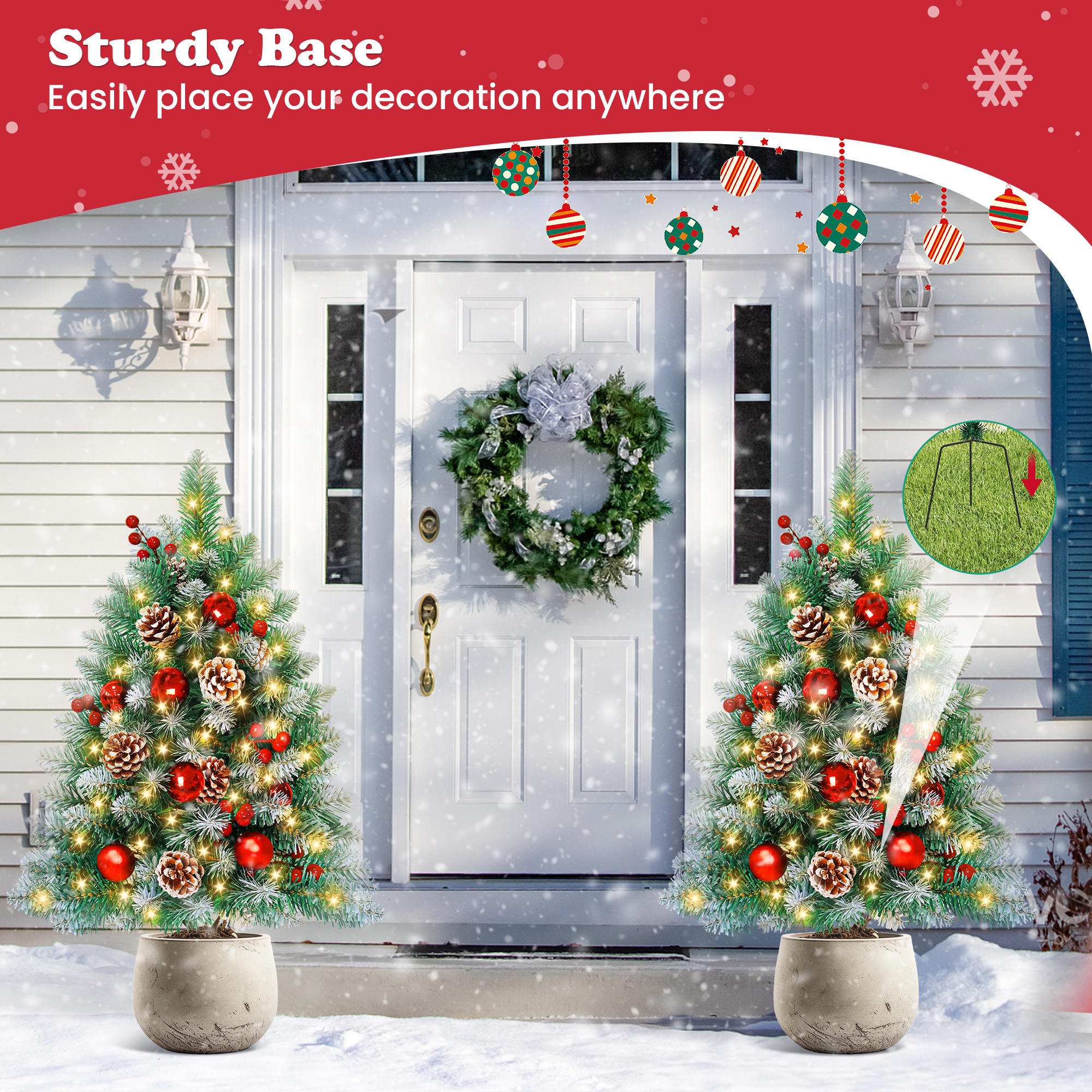 Yexmas 30" Outdoor Christmas Trees LED Lights 2-Pack photo 2