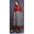 thumbnail image 3 of Bimba Gray Triangle Geometric Print Long Flared A Line Indian Kurtis For Women Party Wear Anarkali Kurta-Medium, 3 of 5