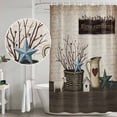 thumbnail image 4 of Polyester Fabric Bless OurHome Shower Curtain, Farmhouse Pots Texas Stars Retro Wooden Plank Waterproof Bathtub Curtain Bathroom Decor Set with Hooks 36 x 72 Inches, 4 of 6