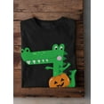 thumbnail image 3 of Funny Crocodile W Pumpkin  T-Shirt Men -Image by Shutterstock, Male 4X-Large, 3 of 4