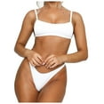 thumbnail image 2 of WREESH Women'S High Breast Contrast Gradient Split Bikini Set One Piece Swimsuit, 2 of 5