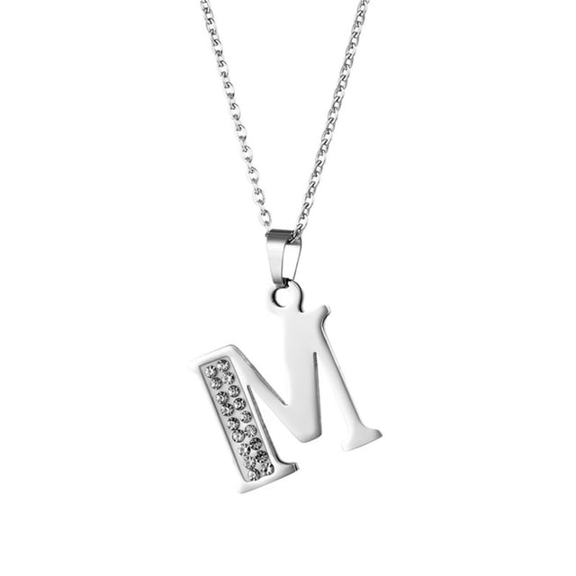 Collar de 26 letras, accesorios de moda de diamantes, regalos para la novia del amante Wmkox8yi sjalhkljlk6433