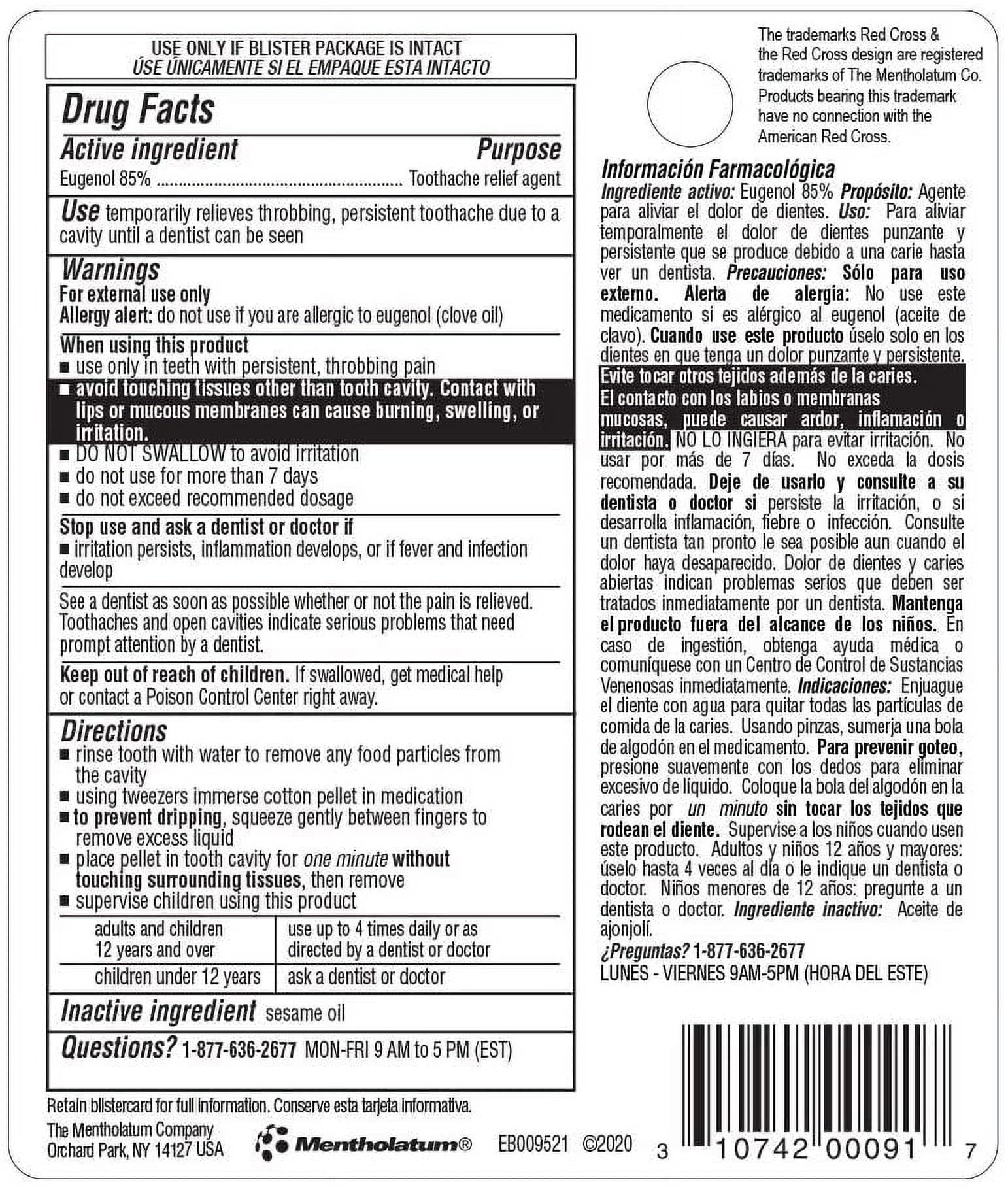 Red Cross Toothache Complete Medication Kit 0.12 oz Pack of 4