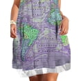 thumbnail image 4 of FASHIONWT Women Map Printed Sleeveless Scoop Neck Casual Short Tank Dress, 4 of 4