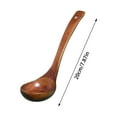 thumbnail image 3 of Long Handled Wooden Soup Spoon - Deep Soup Spoon for Kitchen Use Versatile Cooking Utensils and Smooth Lightweight Tableware, 3 of 7