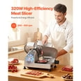 thumbnail image 2 of KFFKFF Commercial Electric Meat Slicer, 320W Food Slicer with 12" Carbon Steel Blade, Integrated Sharpener & Adjustable Thickness Range 0-0.6" for Frozen Meat, Ham, Bread, and Steak, UL Certified, 2 of 9