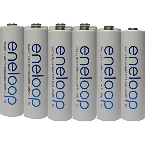 Newest version Panasonic Eneloop 4rd generation 12 Pack AA NiMH Pre-Charged Rechargeable Batteries -FREE BATTERY HOLDER- Rechargeable 2100 times