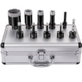 thumbnail image 1 of VEVOR Diamond Drill Bits 6/8/10/13/19/25/32/51mm Diamond Hole Saw Brazed Tile Hole Saw Kit 0.59in Segment Diamond Drill Bit Finger Bit SDS Tile Hole Saw w Storage Case for Tile Ceramic Porcelain Marbl, 1 of 9
