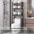 thumbnail image 4 of ALORHARDRO Over The Toilet Storage Rack, 3-Tier Metal Bathroom Organizer Stable Freestanding Toilet Rack Storage Shelves Space Saver, Black Gray, 4 of 13