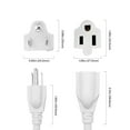 thumbnail image 4 of FIRMERST 14 AWG Extension Cord 1875W 15A Heavy Duty Grounded 6 feet, Pack of 2, White, 4 of 7