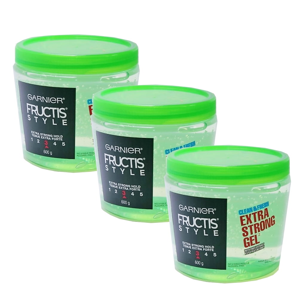 3 Pack Garnier Fructis Style Extra Strong Hold Hair Gel Clean & Fresh
