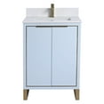 thumbnail image 2 of Fine Fixtures Opulence Collection 24 in. W x 18 in. D x 33 in. H Bathroom Vanity in Pastel Blue with White Matte Sintered Stone Sink - Satin Brass hardware, 2 of 8