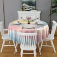 thumbnail image 2 of Pastel Cloud Starry Sky Round Tablecloth 60"x60",Wrinkle Wipeable Table Cloth for Kitchen Dining Room Picnic Patio Party, 2 of 6