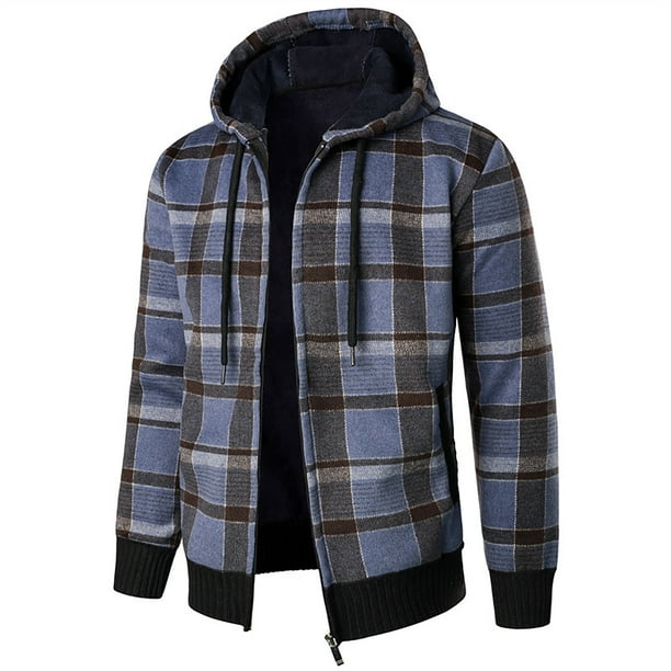 XZNGL Mens Jacket Winter Mens Fashion Autumn and Winter Plaid