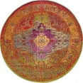 thumbnail image 4 of Unique Loom Michaelangelo Vita Rug Multi/Blue 4' 1" Round Border Bohemian Perfect For Dining Room Entryway Bed Room, 4 of 4