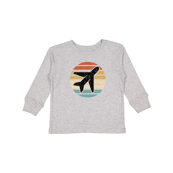 Inktastic Airplane Pilot Vintage Sunset Boys or Girls Long Sleeve Toddler T-Shirt