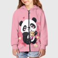 thumbnail image 2 of Hiijoy Girls Casual Hoodie Panda Graphic Full Zip Hooded Sweatshirt Long Sleeve Jacket, 2 of 5