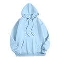 thumbnail image 5 of Womens Zip Up Hoodies Fall Winter Loose Fit Hooded Long-sleeved Dolman Off the Shoulder Hoody Graphic Pullover Cotton Hoodie Top(Light Blue,XXL), 5 of 5