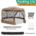 thumbnail image 3 of HOTEEL 15x15ft Outdoor Pop Up Gazebo for Camping, Screen Tent with Mosquito Netting, Waterproof, UV Resistant, Portable Carry Bag, Khaki, 3 of 11
