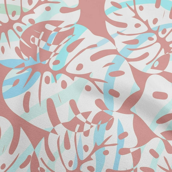 oneOone Viscose Chiffon Dark Rose Brown Fabric Tropical Monstera Leaves Craft Projects Decor Fabric Printed By The Yard 42 Inch Wide