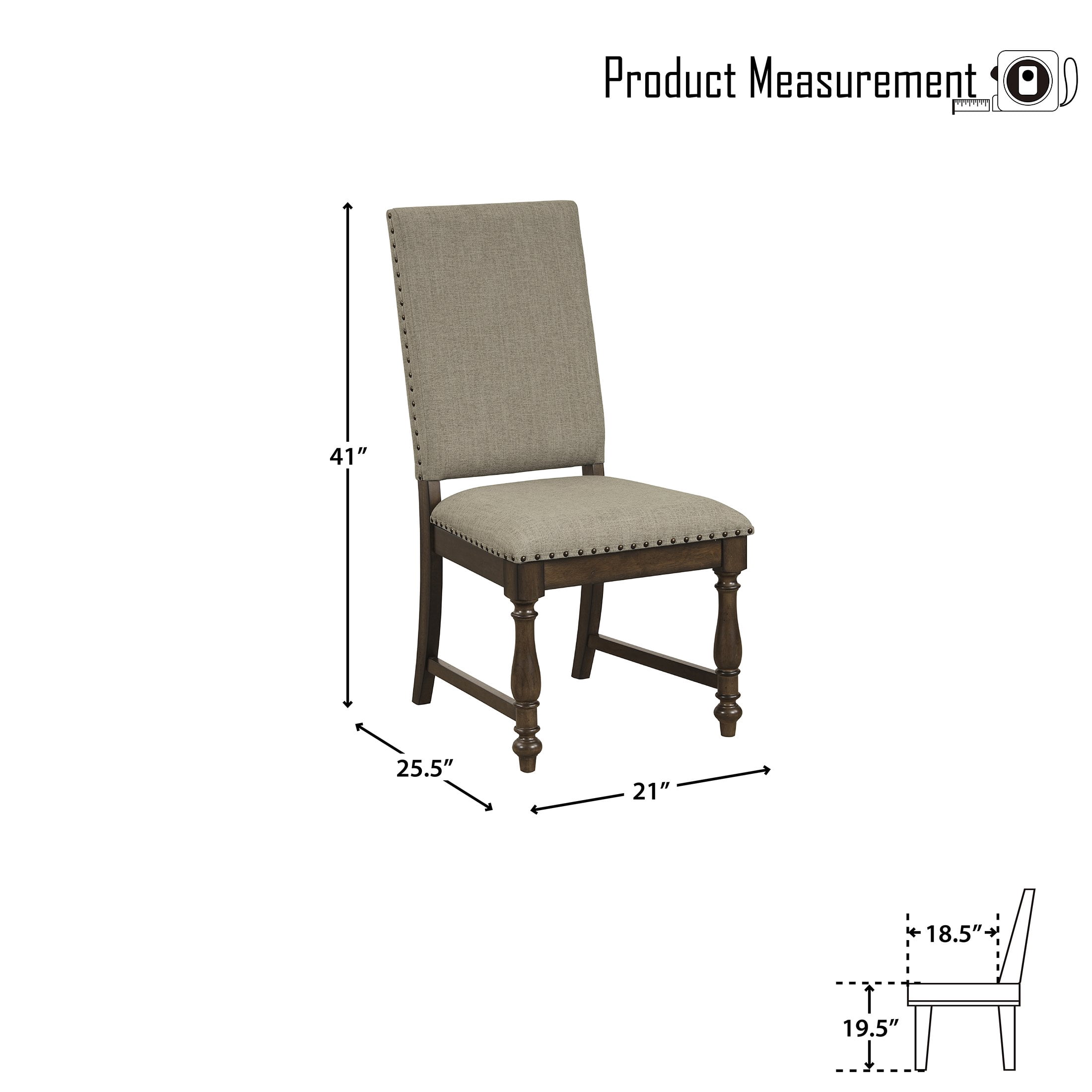 OakvillePark Hazard Dining Side Chair (Set of 2), Brown
