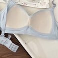 thumbnail image 4 of ALLLIST Unlined Bras for Women No Underwire Full Coverage Training Push up Blue Floral Bralette Bras for Ladies Size S-XL, 4 of 7