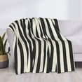 thumbnail image 3 of Rateoe Black And White Thick Stripes Pattern Flannel Throw Blanket, Ultra-soft Blanket for Bed, Couch, Car, Hypoallergenic Anti-pilling blanket-80"x60"(Horizontal), 3 of 6