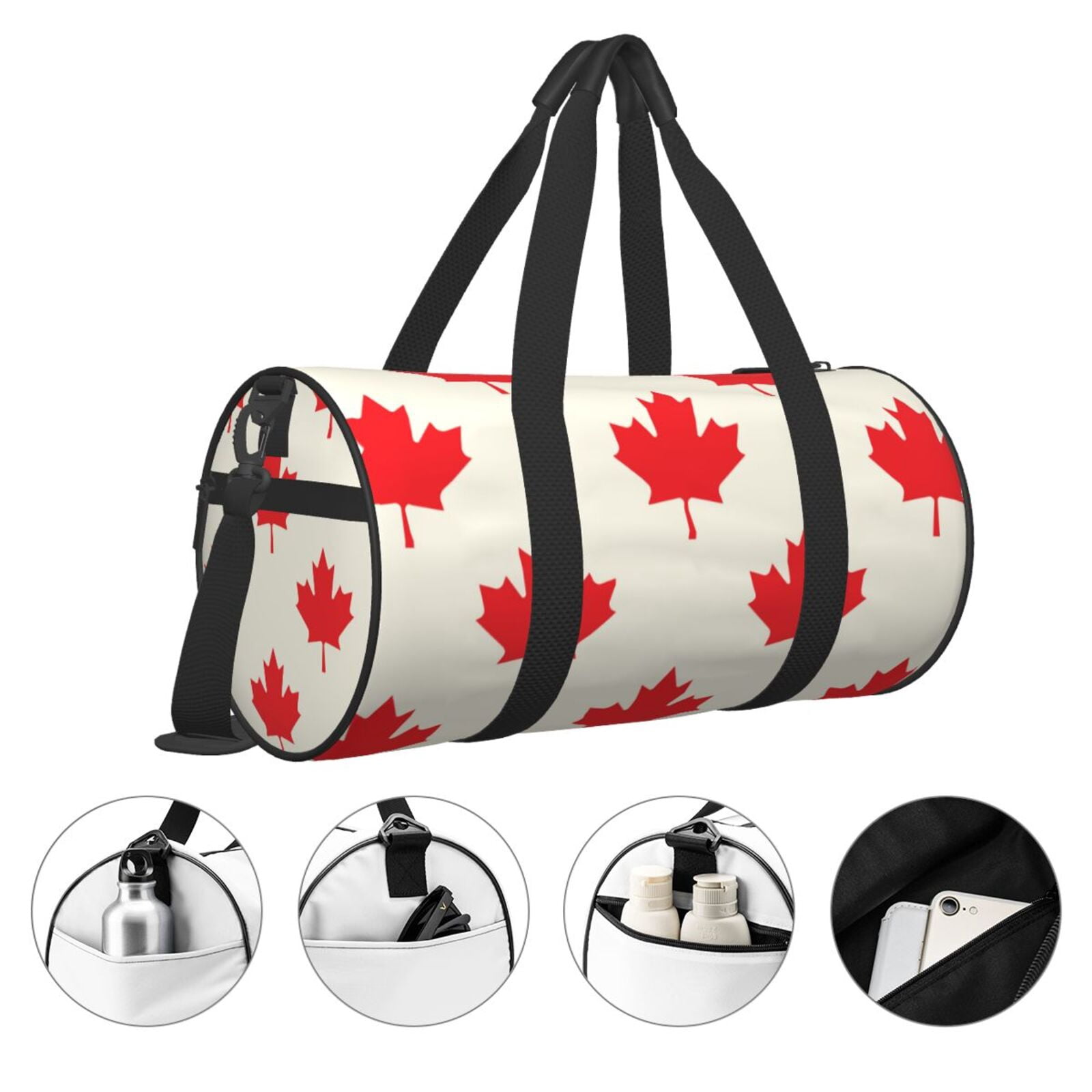 Vsdgher Happy Canada Day 45L Foldable Duffel Bag, Sports Gym Bag,Overnight Bag, Portable Weekender Bag for Airplanes
