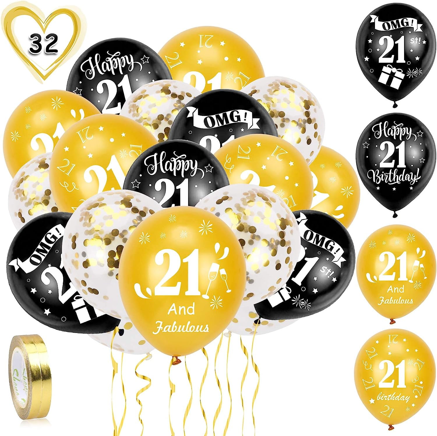 40th Birthday Black Latex Balloons - 16 Pack Of 12 Inch Balloons For Anniversary & Party Decor