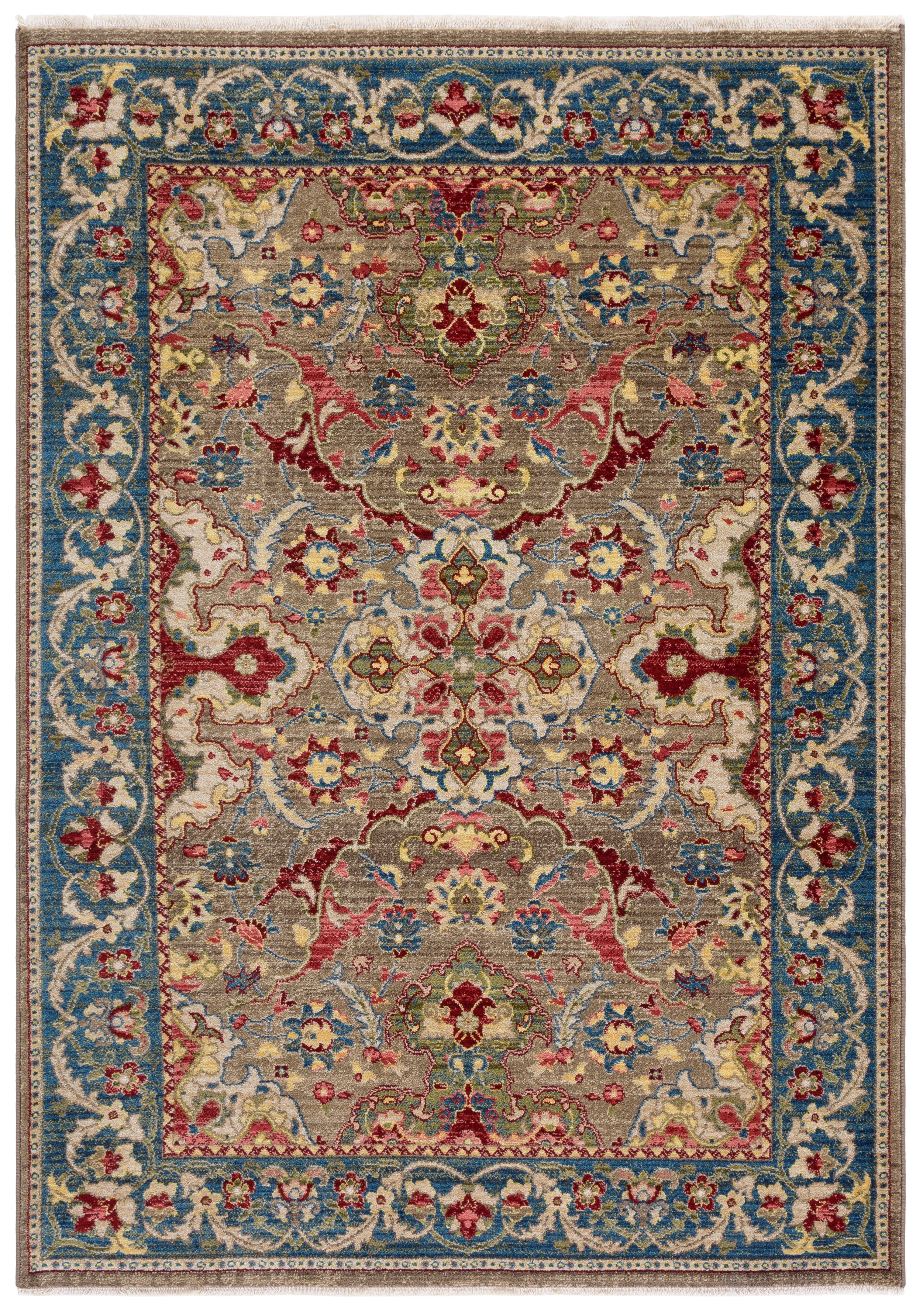 Safavieh Kashan Vincent Oriental Area Rug, Taupe/Blue, 6' x 8'
