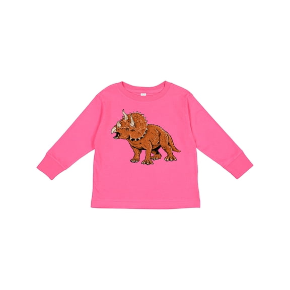 Inktastic Triceratops Roaring Boys or Girls Long Sleeve Toddler T-Shirt