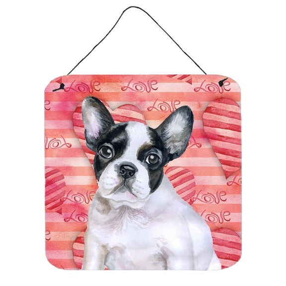 Carolines Treasures BB9797DS66 French Bulldog Black White Love Wall or Door Hanging Prints Red 6HX6W multicolor