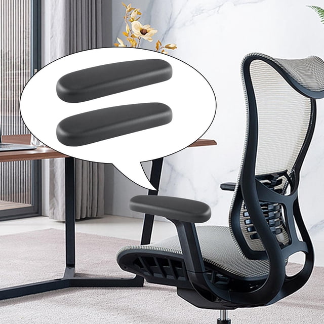 Almohadillas de repuesto para reposabrazos de silla de oficina, tapas, malla de PU, piezas de silla para computadora, accesorios, orificios de montaje Estilo C