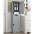 thumbnail image 2 of 67“ Tall Bathroom Cabinet, Storage Cabinet with 4 Shelves & 2 Doors, Narrow Storage Cabinet for Bathroom, Living Room, Home Office, Greige, 2 of 17