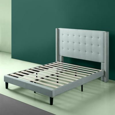 Zinus kendra upholstered on sale wingback platform bed