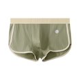thumbnail image 2 of zeranth Men Boxer Underwear Mid-rise Elastic Waistband Patchwork Color Shorts Briefs U-convex Ribbed Panties Daily Wear, 2 of 7