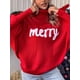 thumbnail image 5 of Suéteres navideños Tsseiatte para mujer, jersey de manga larga con cuello alto y letras bordadas, tops casuales de punto, 5 of 6